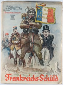 ANTI-SEMITIC, ANTI-BLACK PROPAGANDA MAP OF FRANCE