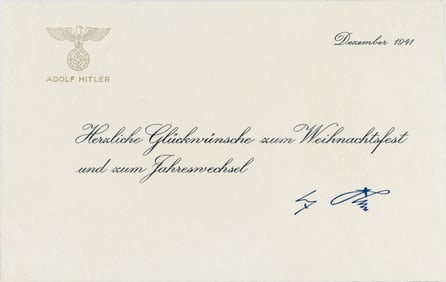 ADOLF HITLER HOLIDAY GREETING CARD