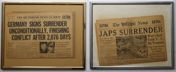 WORLD WAR II SURRENDER HEADLINES (2)