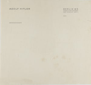 ADOLF HITLER'S PERSONAL LETTERHEAD