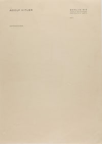 ADOLF HITLER'S PERSONAL LETTERHEAD