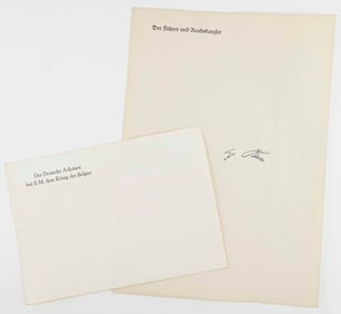 ADOLF HITLER FACSIMILE-SIGNED LETTERHEAD