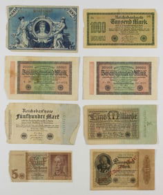 GEN. DWIGHT D. EISENHOWER'S SOUVENIR EUROPEAN BANKNOTES