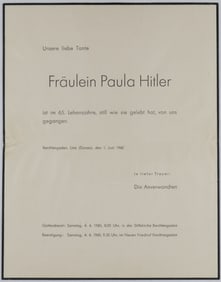 (ADOLF HITLER) PAULA HITLER