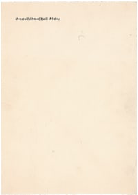 HERMANN GOERING LETTERHEAD