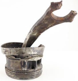 PISTON AND CAM FROM WRECKAGE OF K.I.A. AUSTRALIAN ACE'S SPITFIRE