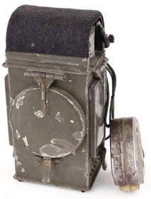 GERMAN TRENCH LANTERN AND HAND-CRANK FLASHLIGHT (2)