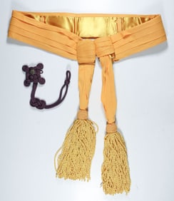 GEN. ROBERT C. RICHARDSON, JR. GOLD SILK DRESS BELT AND JAPANESE AIGUILLETTE