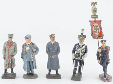 LINEOL AND ELASTOLIN NAZI FIGURES (5)