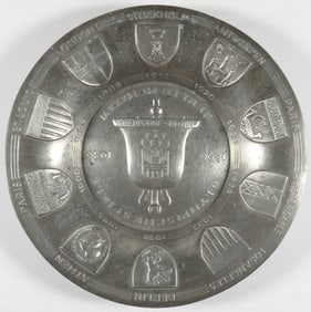 1936 BERLIN OLYMPICS COMMEMORATIVE PEWTER DISH