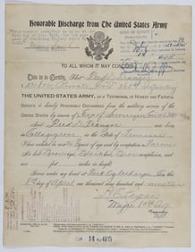 WORLD WAR I BLACK SOLDIER'S HONORABLE DISCHARGE