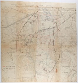 FRENCH BATTLE MAP OF THE MARNE
