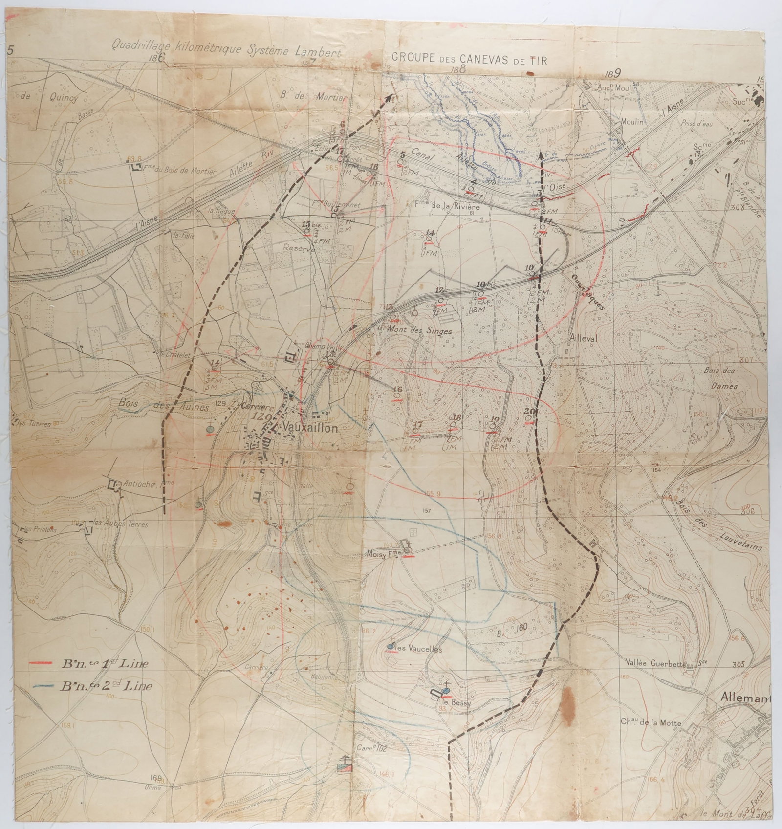 FRENCH BATTLE MAP OF THE MARNE (1 of 3)