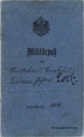 GERMAN SOLDIER'S 'MILITARPASS' - VERDUN, SOMME, EKII
