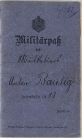 GERMAN SOLDIER'S 'MILITARPASS' - FIRST GAS ATTACK, AT YPRES