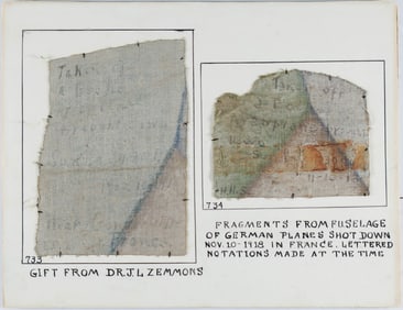 RELICS OF GERMAN AIRCRAFT SHOT DOWN ON LAST DAY OF THE WAR