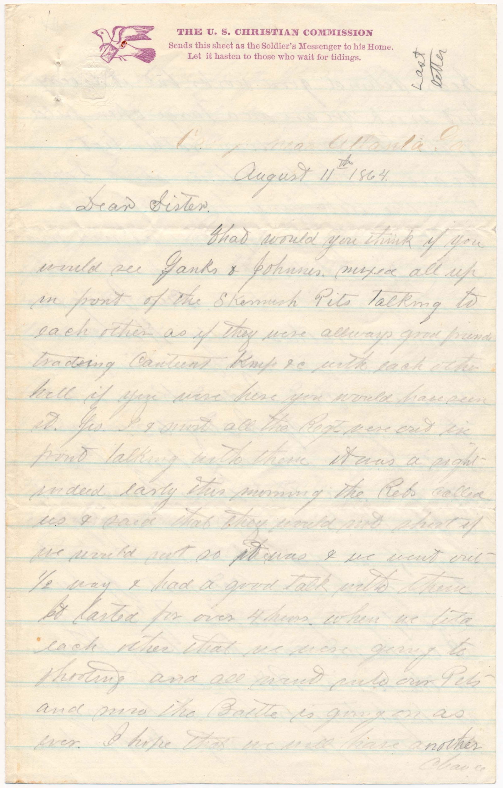 DEATH BEFORE ATLANTA – THE LAST LETTER, FINAL REQUEST, AND RELATED CORRESPONDENCE OF 1ST LT. (1 of 10)
