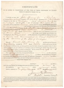 MICHIGAN SHARPSHOOTERS DISCHARGE PAPERS