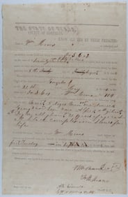 (TEXAS) FIVE TEXAS SLAVES ARE BONDED TO COVER A DEBT