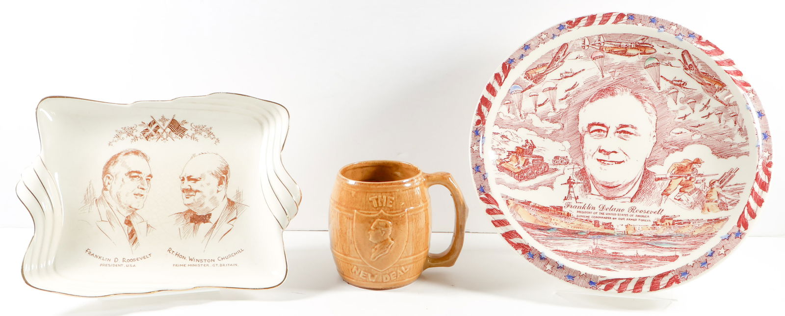 FRANKLIN D. ROOSEVELT PATRIOTIC CERAMICS (3) (1 of 12)