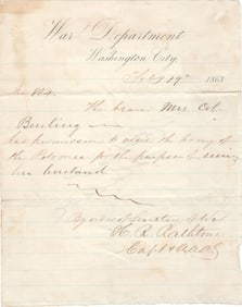 LINCOLN ASSASSINATION - HENRY R. RATHBONE