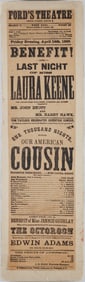 PRINT BROADSIDE FOR 'OUR AMERICAN COUSIN'