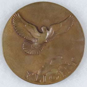AVIATION HISTORY: BRASS MEDAL CELEBRATING ‘FLIGHT’