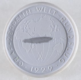 1929 GRAF ZEPPELIN PORCELAIN TABLE MEDAL