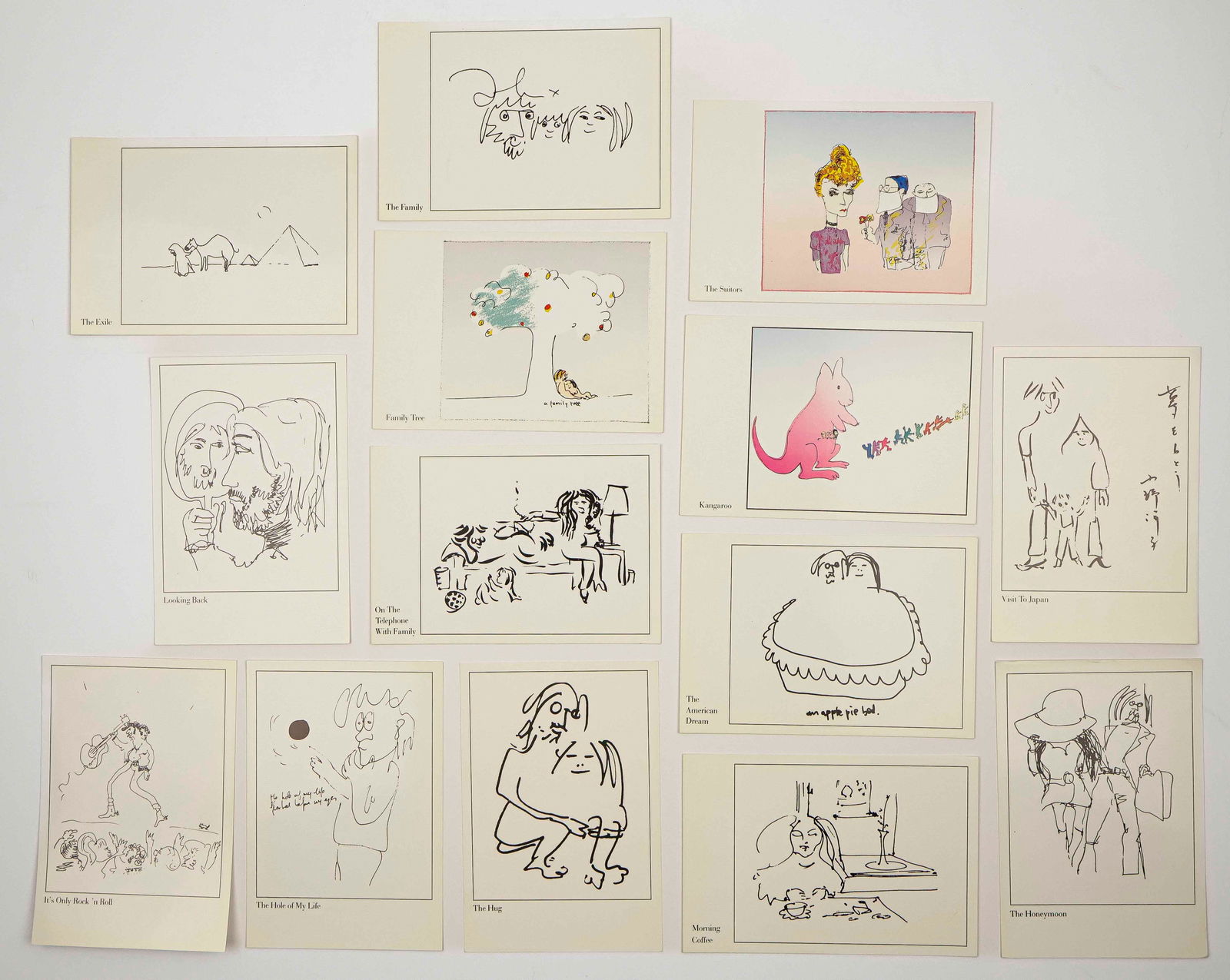 JOHN LENNON ARTWORK POSTCARDS (14) (1 of 1)