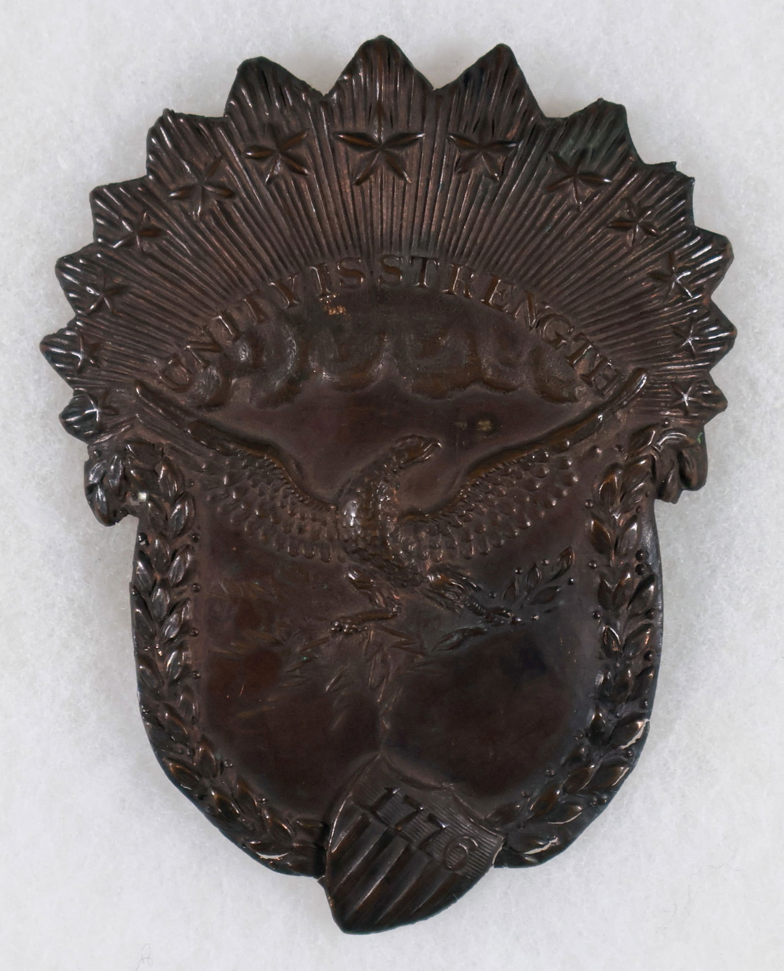 CA. 1814 MILITIA CAP PLATE (1 of 2)