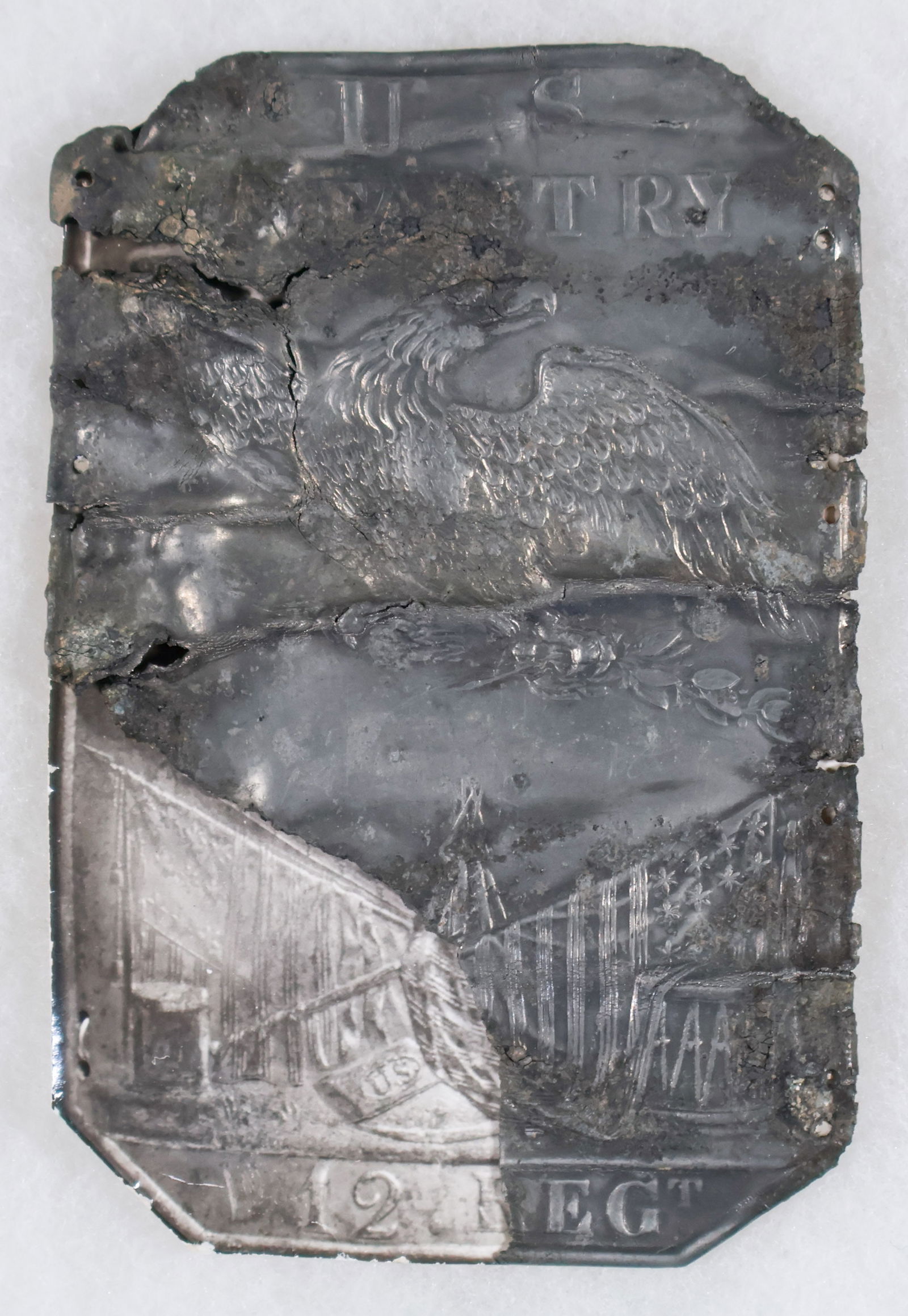 WAR OF 1812 INFANTRY SHAKO PLATE (1 of 2)