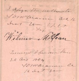 (APPOMATTOX SURRENDER) WILMER MCLEAN