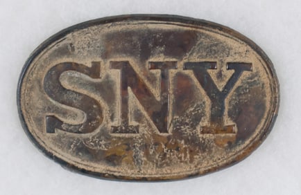 'SNY' BELT PLATE, WRECK-RECOVERED