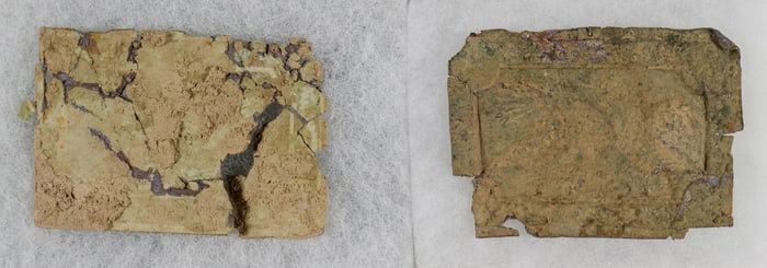 U.S. MILITIA BELT PLATES DUG AT A C.S.A. CAMPSITES (2)