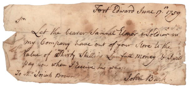 (FRENCH AND INDIAN WAR) FORT EDWARD, N.Y.