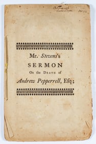 ‘MR. STEVENS’S SERMON ON THE DEATH OF ANDREW PEPPERRELL’