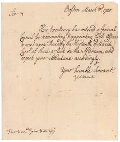 APPOINTING BOSTON'S CIVIL GOVERNMENT, 1755