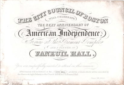 1844 INVITATION TO INDEPENDENCE DAY CELEBRATION