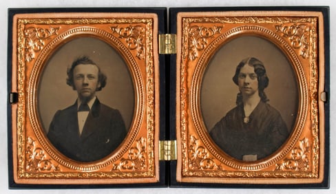 PAIR OF AMBROTYPES IN A FINE CASE