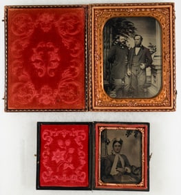 TWO CASED AMBROTYPES