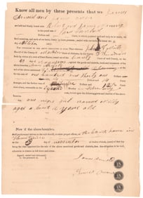 1824 BOND USES A SLAVE AS COLLATERAL