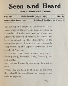 (LYNCHING) ‘SEEN AND HEARD’