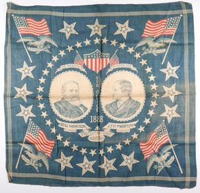 BENJAMIN HARRISON - LEVI P. MORTON ELECTION BANNER
