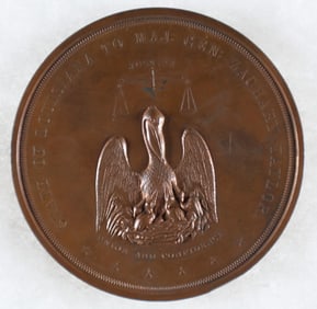 BRONZE TABLE MEDAL HONORS ANDREW JACKSON'S VICTORIES