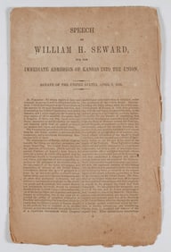 ‘SPEECH OF WILLIAM H. SEWARD FOR THE IMMEDIATE ADMISSION OF KANSAS’