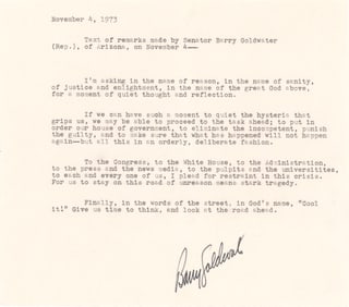 (WATERGATE) BARRY GOLDWATER