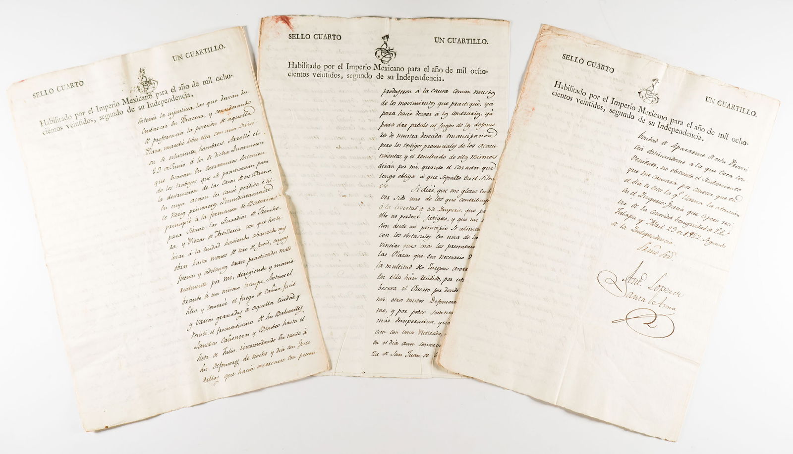 ANTONIO LOPEZ DE SANTA ANNA: (1794 - 1876) Mexican general and politician, a President of Mexico who sought to crush the Texas Revolution, seizing the Alamo only be defeated by Sam Houston at San Jacinto. SANTA ANNA DESCRIBES HIS