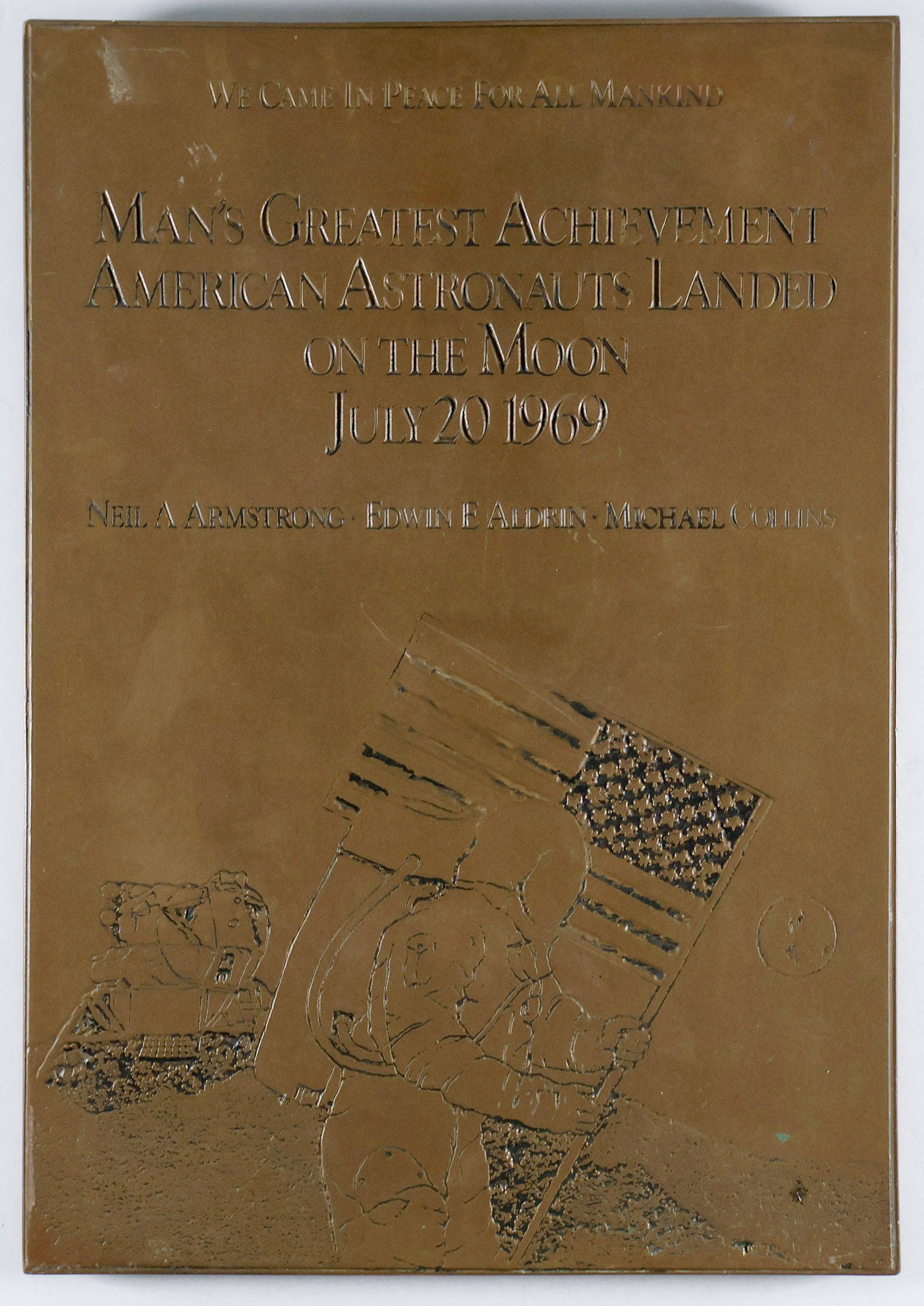 COMMEMORATIVE MOON LANDING PLAQUE (1 of 2)