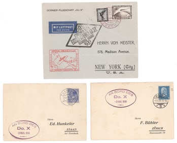 (POSTAL HISTORY) DORNIER DO-X FLOWN COVERS (3)