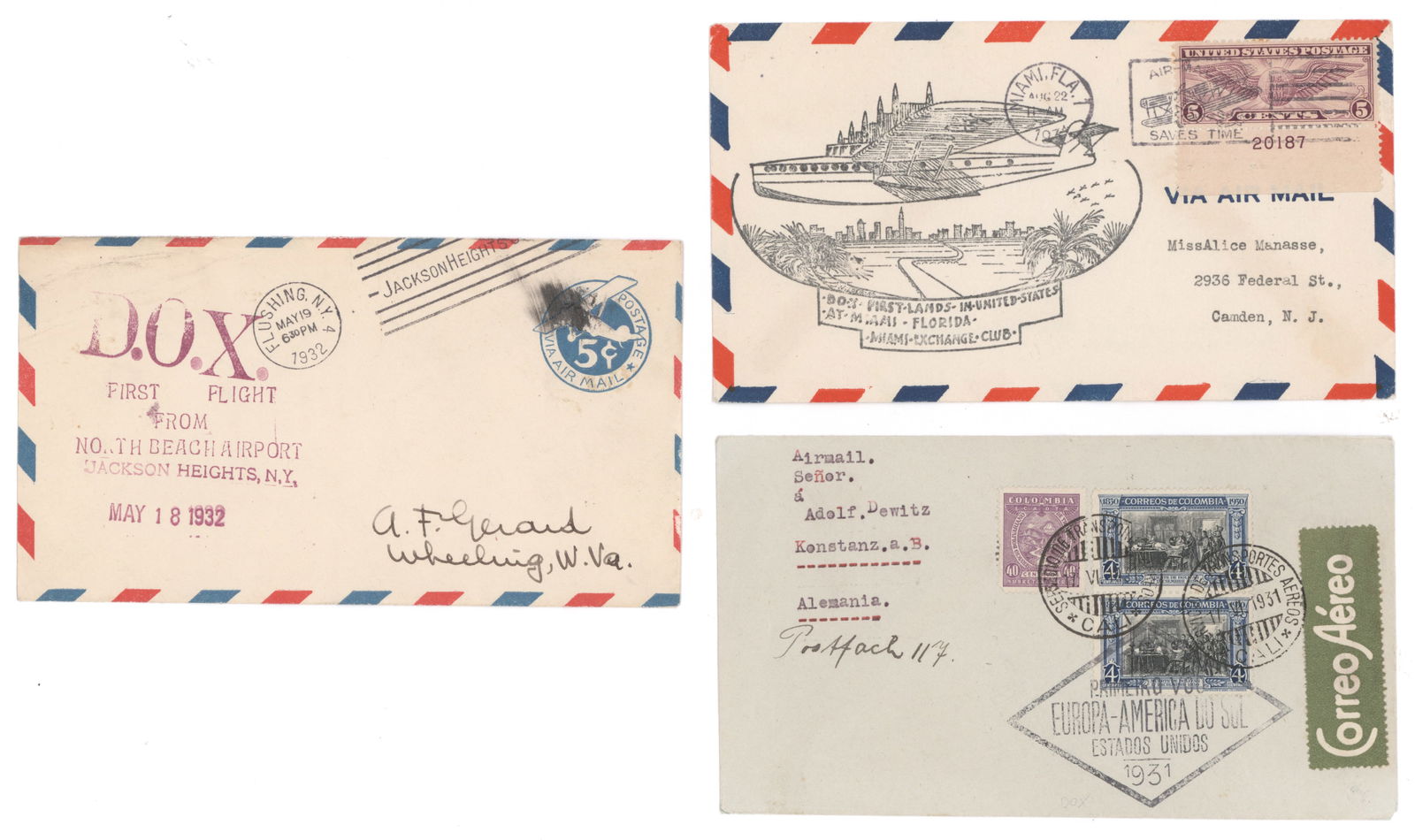 (POSTAL HISTORY) DORNIER DO-X FLOWN COVERS (3) (1 of 1)